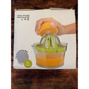 4 In 1 Multi-Function Manual Juicer With Food Grade Stainless Steel Blades & Saf